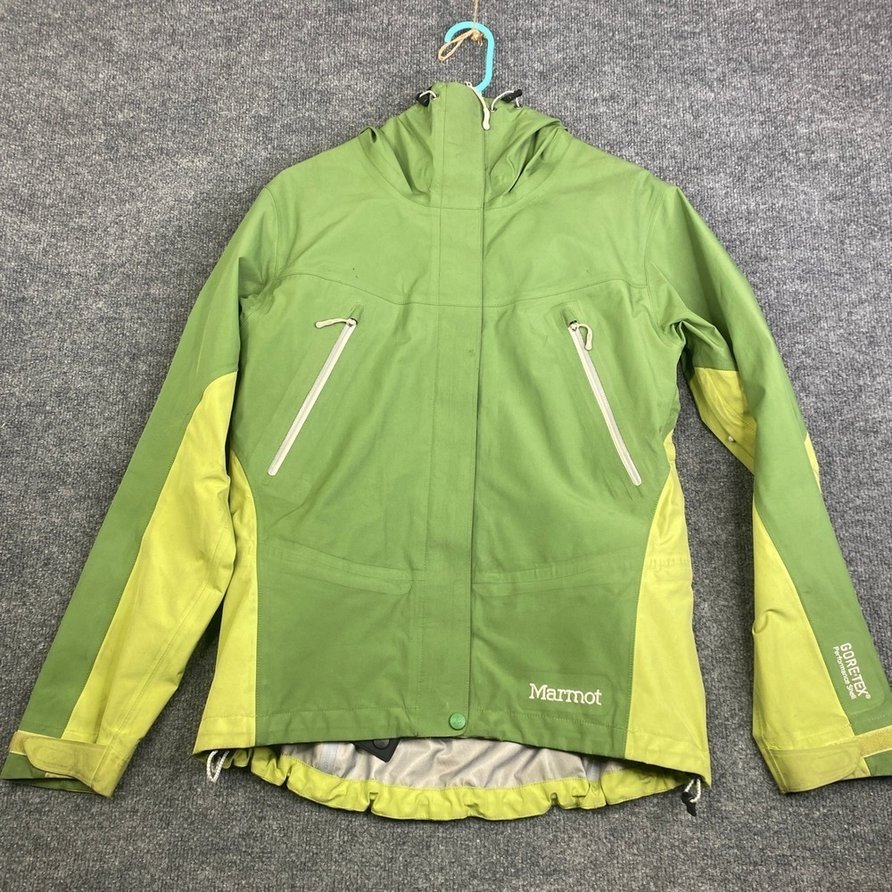 Marmot Gore-Tex Performance Shell Hooded Jacket Womens Medium Green Full Zip